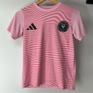 Adidas Kids Pink and Black Messi Miami Soccer Jersey